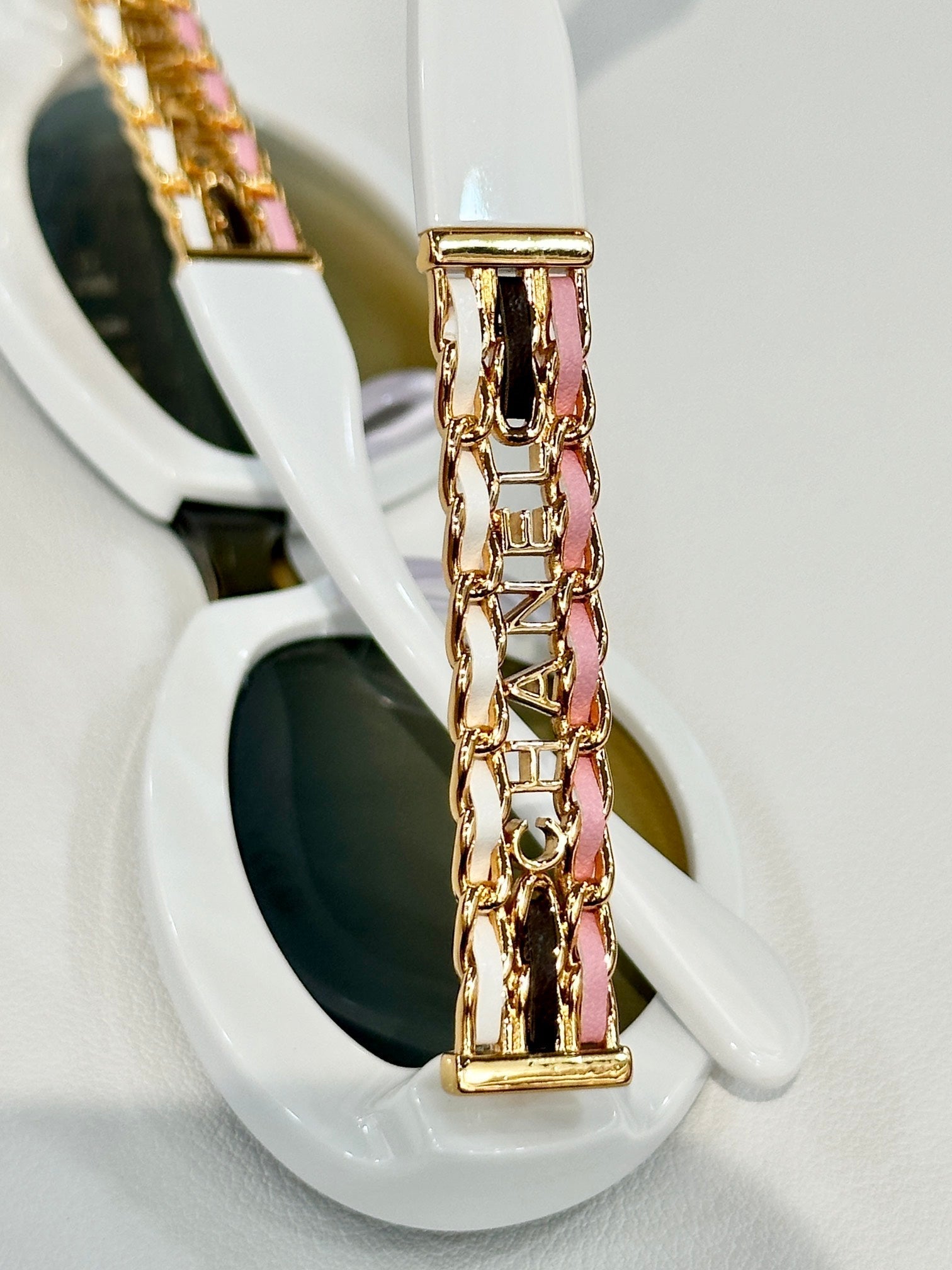 CHANEL CAT EYE SUNGLASSES CH5537Q IN ACETATE CHAIN METAL