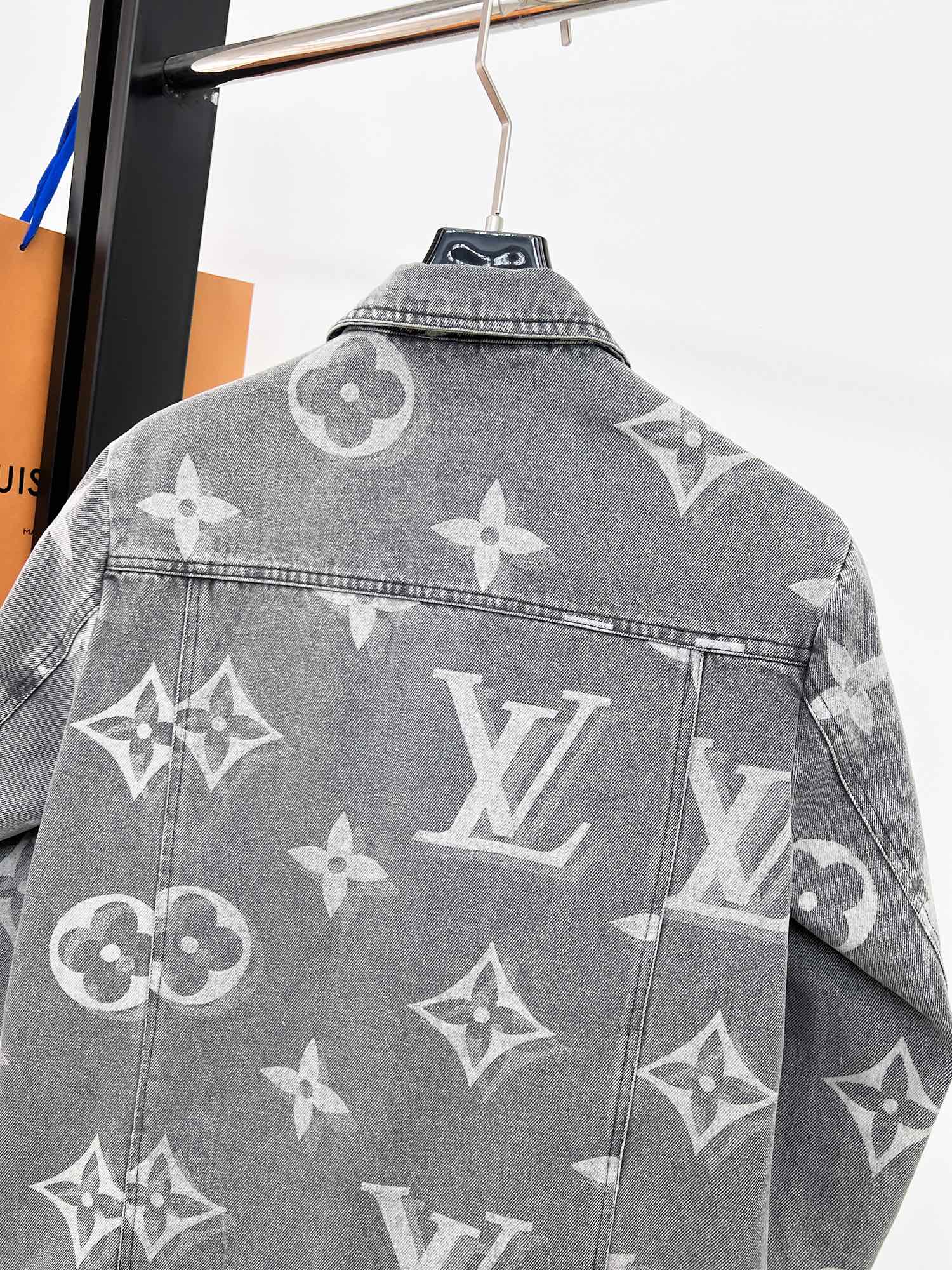LOUIS VUITTON LV ASH GRAY MONOGRAM DENIM JACKET 239524