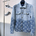 LOUIS VUITTON LV SHIRT JACKET IN LIGHT BLUE RIPPED MONOGRAM DENIM 239123