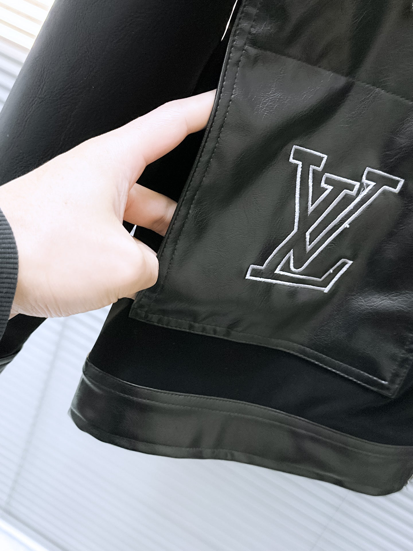 LOUIS VUITTON LV SHIRT JACKET IN BLACK SOFT CALFSKIN 239124