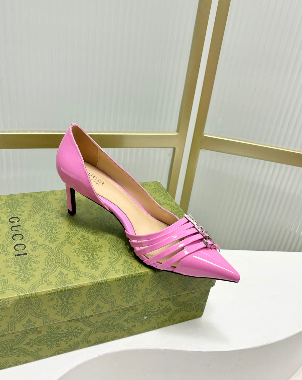 GUCCI HIGH PUMP 6 CM IN FUSCIA PINK CALFSKIN
