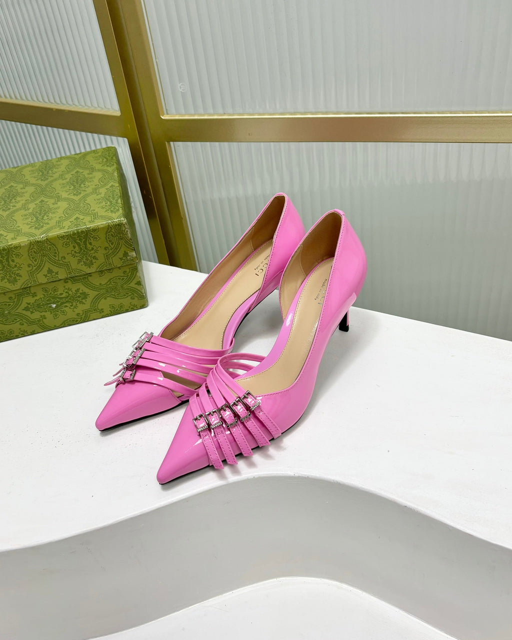 GUCCI HIGH PUMP 6 CM IN FUSCIA PINK CALFSKIN