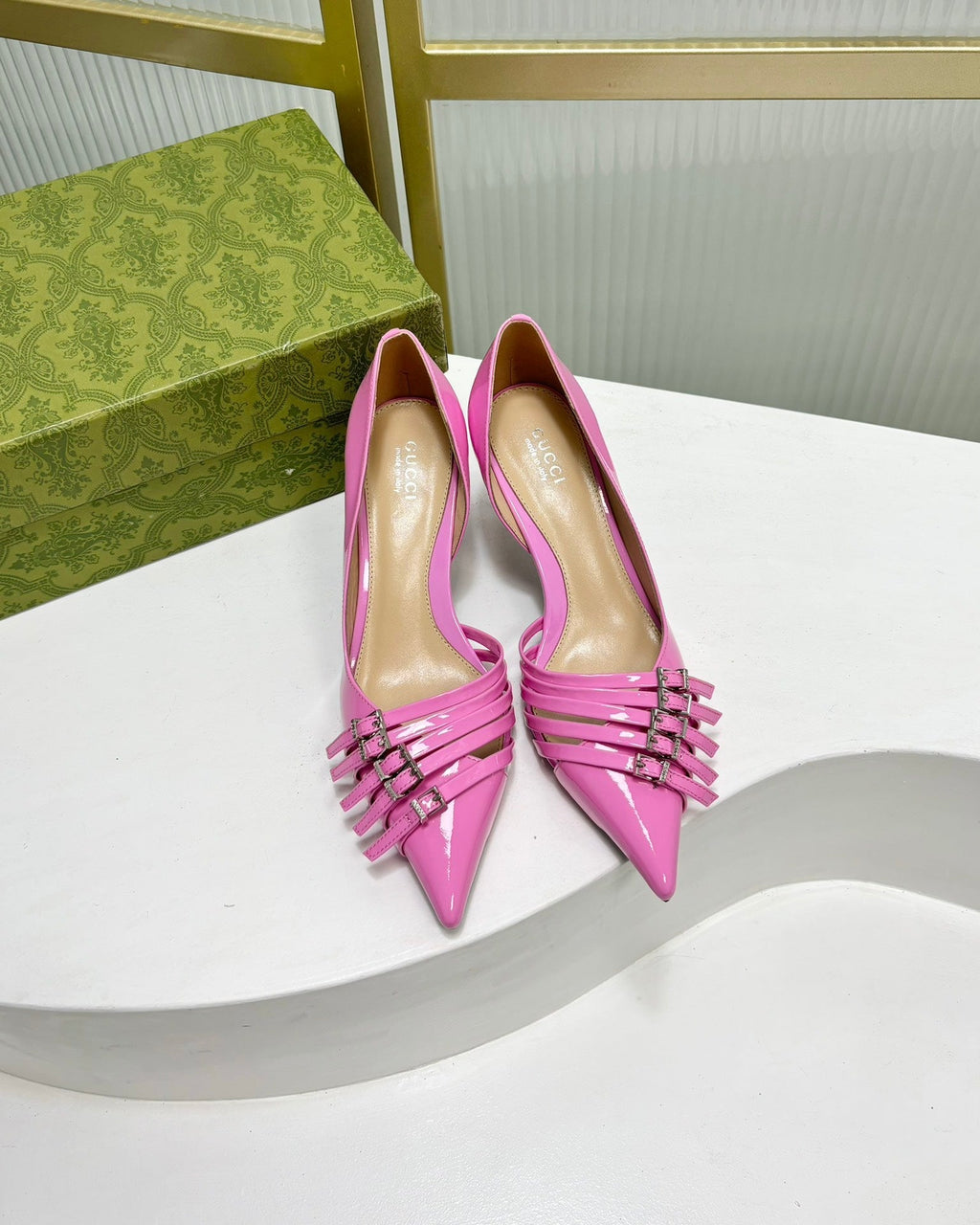 GUCCI HIGH PUMP 6 CM IN FUSCIA PINK CALFSKIN