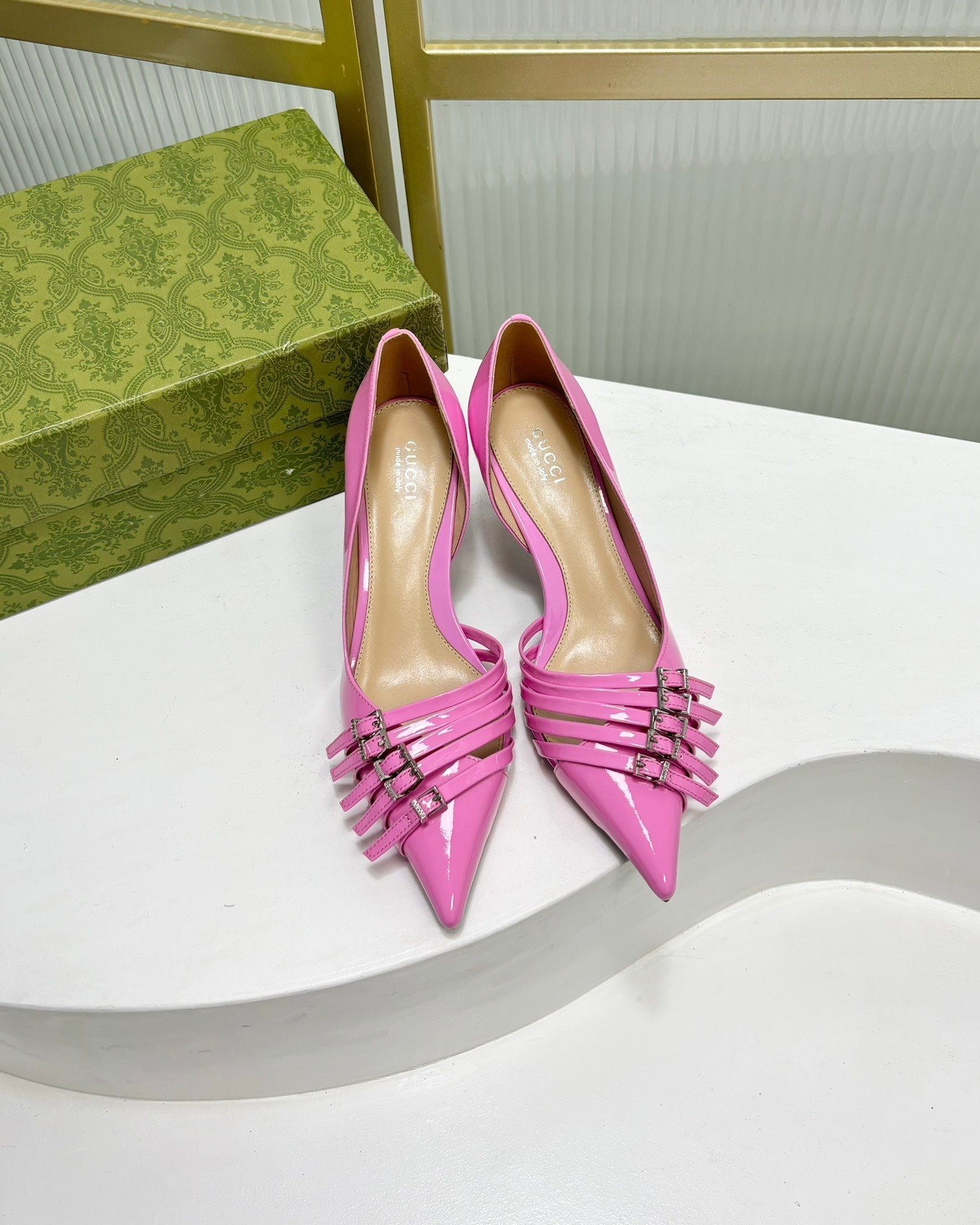 GUCCI HIGH PUMP 6 CM IN FUSCIA PINK CALFSKIN