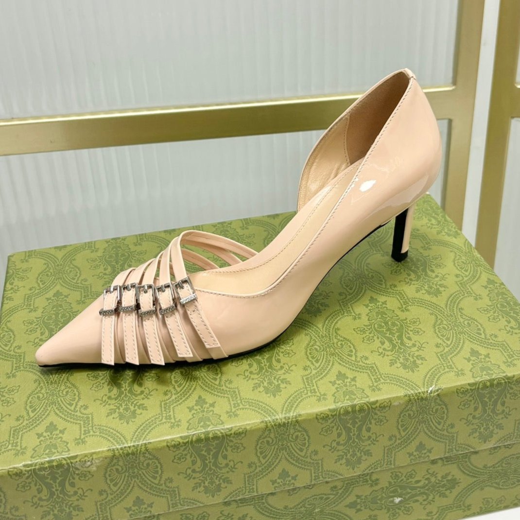 GUCCI HIGH PUMP 6 CM IN TAN BEIGE CALFSKIN