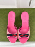 GUCCI Vintage High Heel Slippers Pink