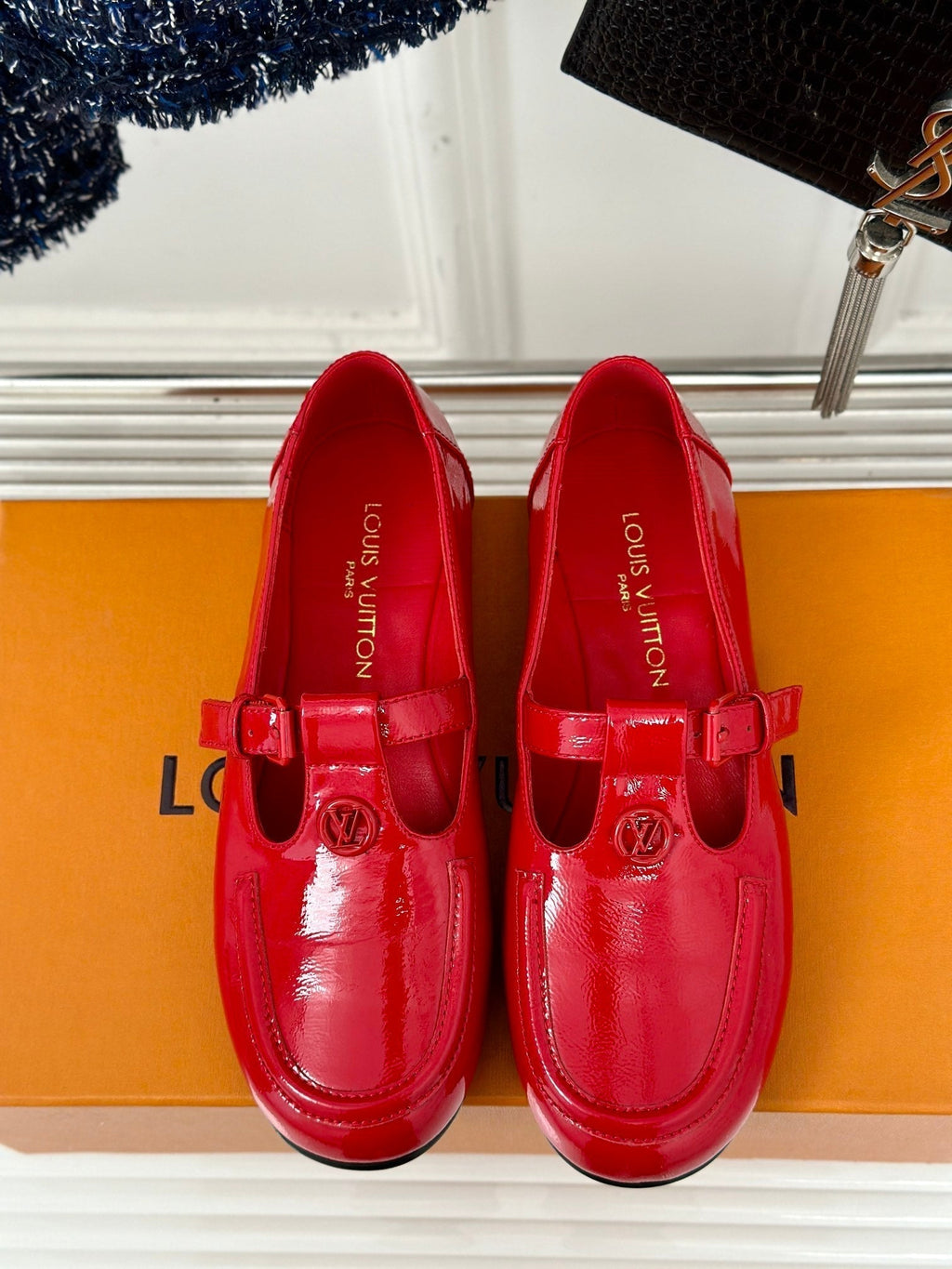 LOUIS VUITTON LV WOMEN SOHO FLAT MARY JANE IN CHERRY RED CALFSKIN