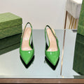 GUCCI SIGNORIA SLINGBACK PUMP GREEN LAMBSKIN