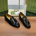 GUCCI JORDAAN LOAFER GLOSSY BLACK LAMBSKIN