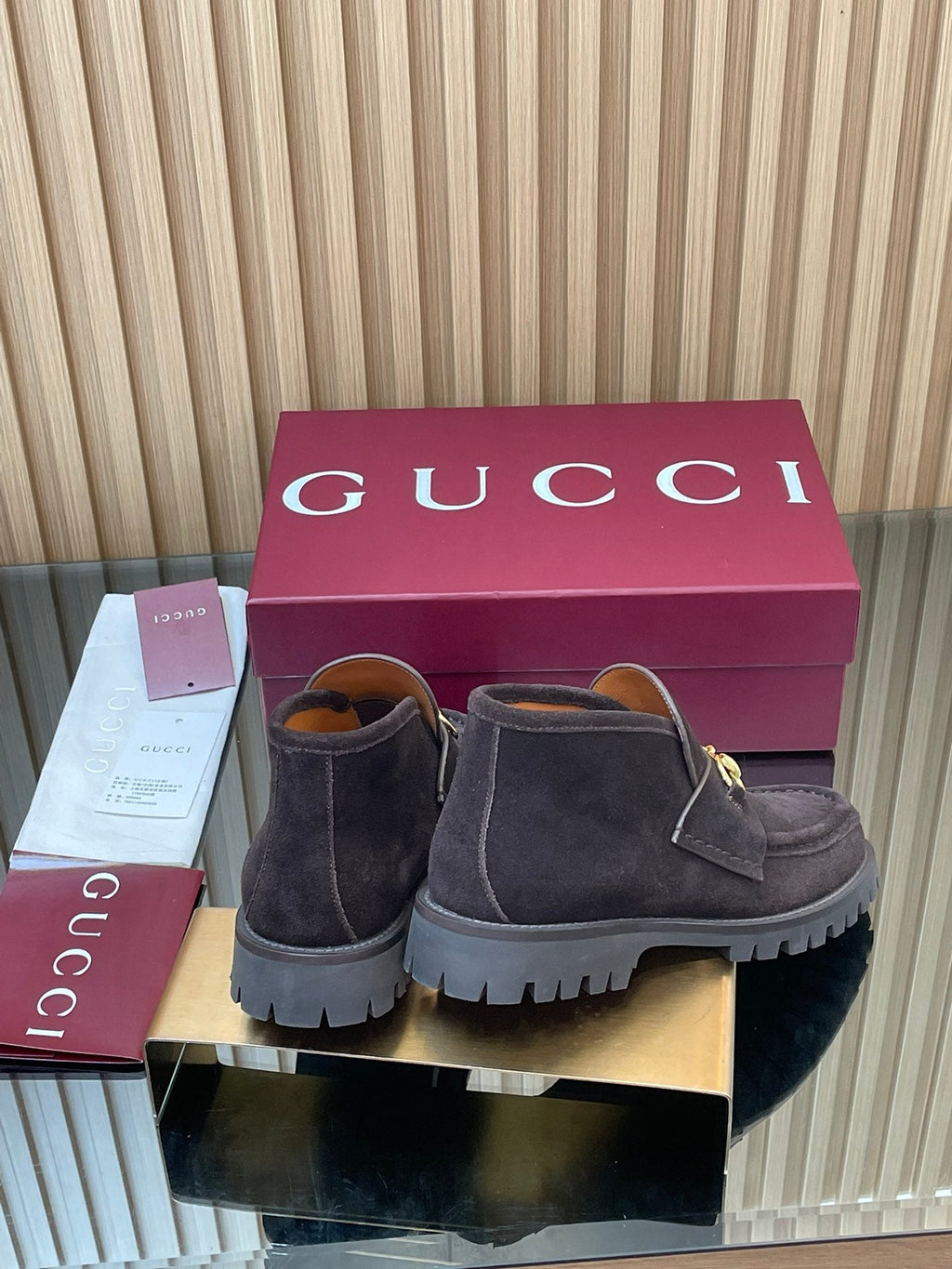 GUCCI HORSEBIT LOAFERS IN DARK PURPLE SUEDE