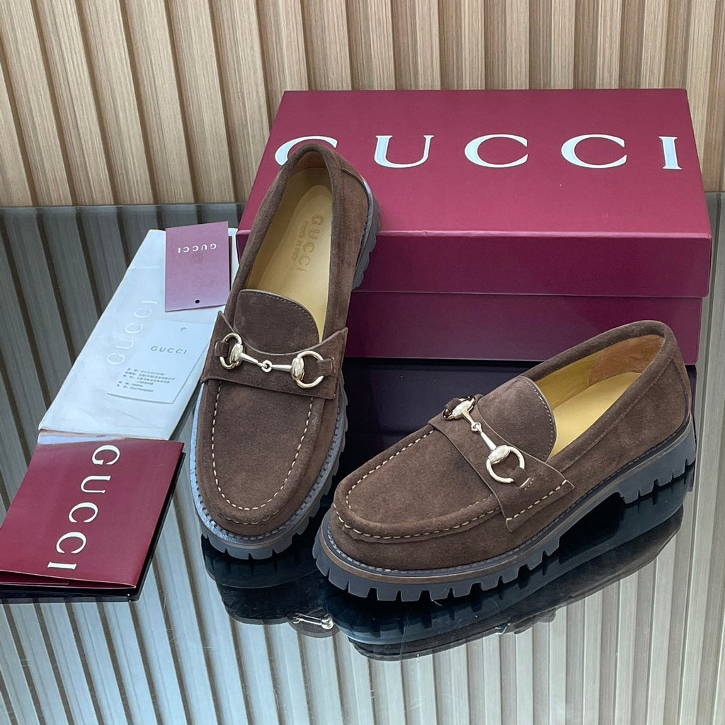 GUCCI WOMEN'S HORSEBIT LOAFERS IN DARK BROWN SUEDE