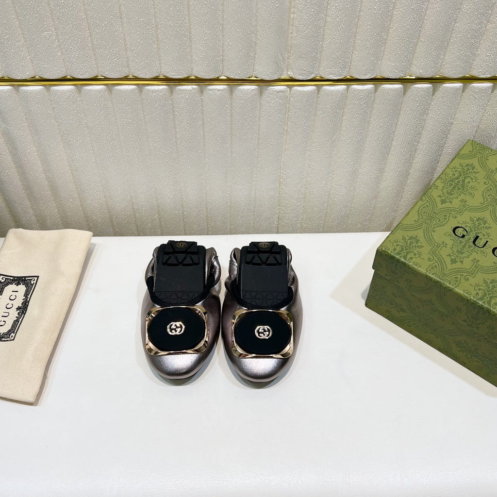 GUCCI BALLET SUPER SLIM SILVER LAMBSKIN