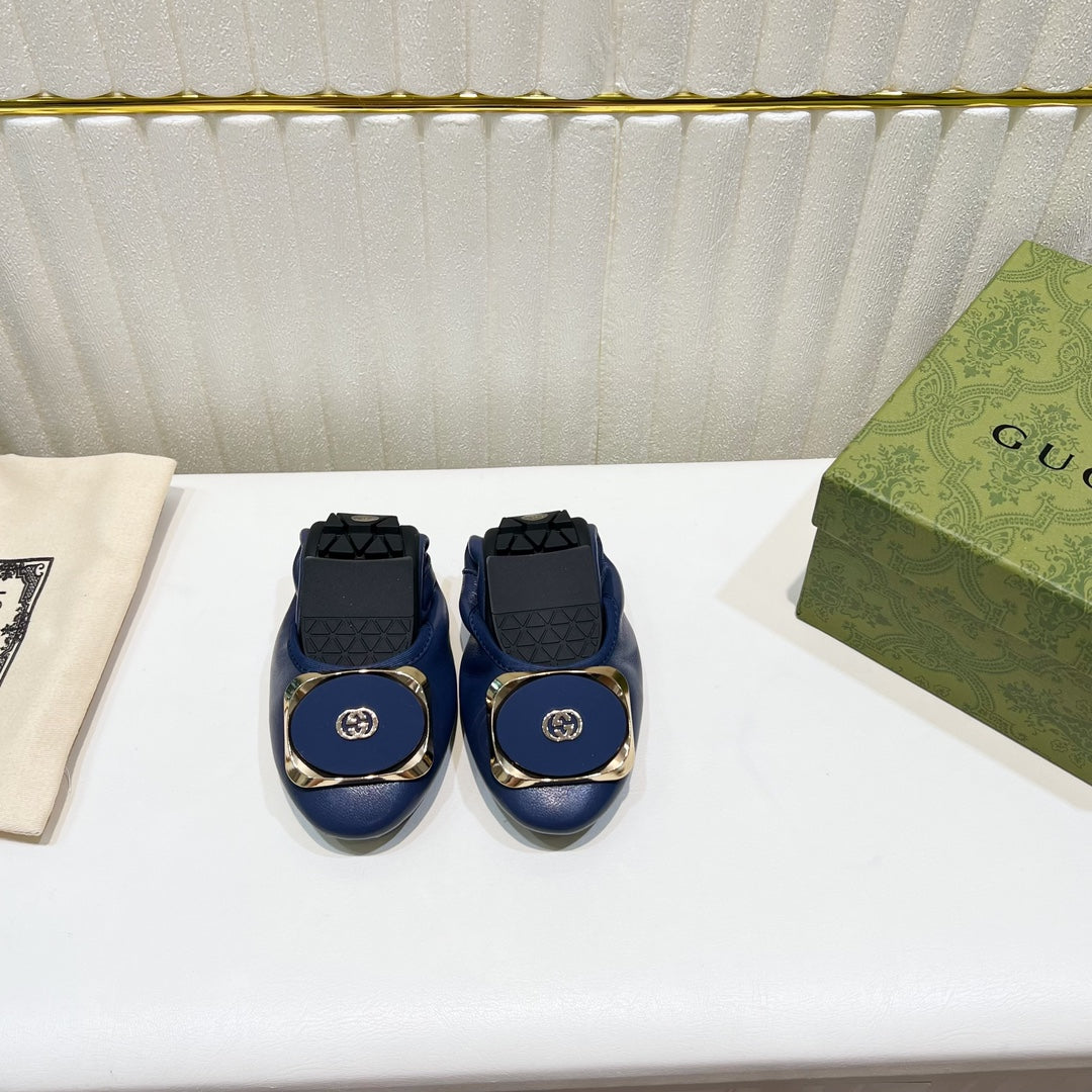 GUCCI BALLET SUPER SLIM NAVY LAMBSKIN