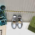 GUCCI BALLET SUPER SLIM BUCKLE SILVER LAMBSKIN