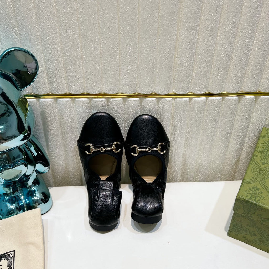GUCCI BALLET SUPER SLIM BUCKLE BLACK LAMBSKIN