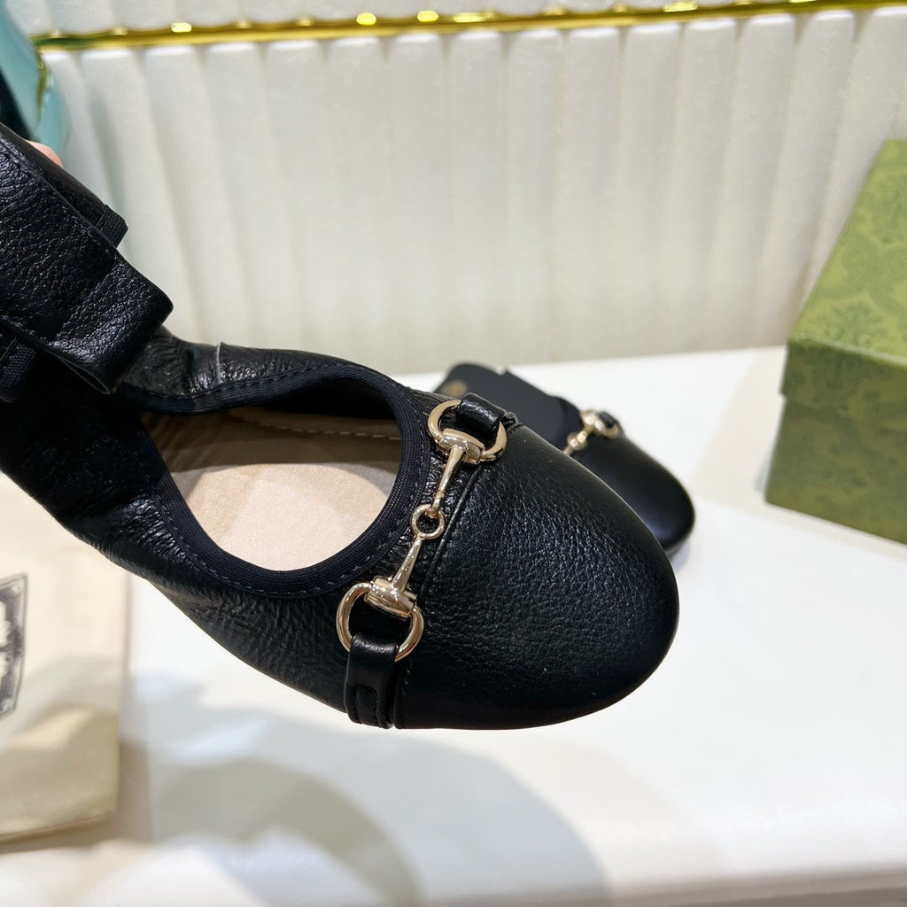GUCCI BALLET SUPER SLIM BUCKLE BLACK LAMBSKIN