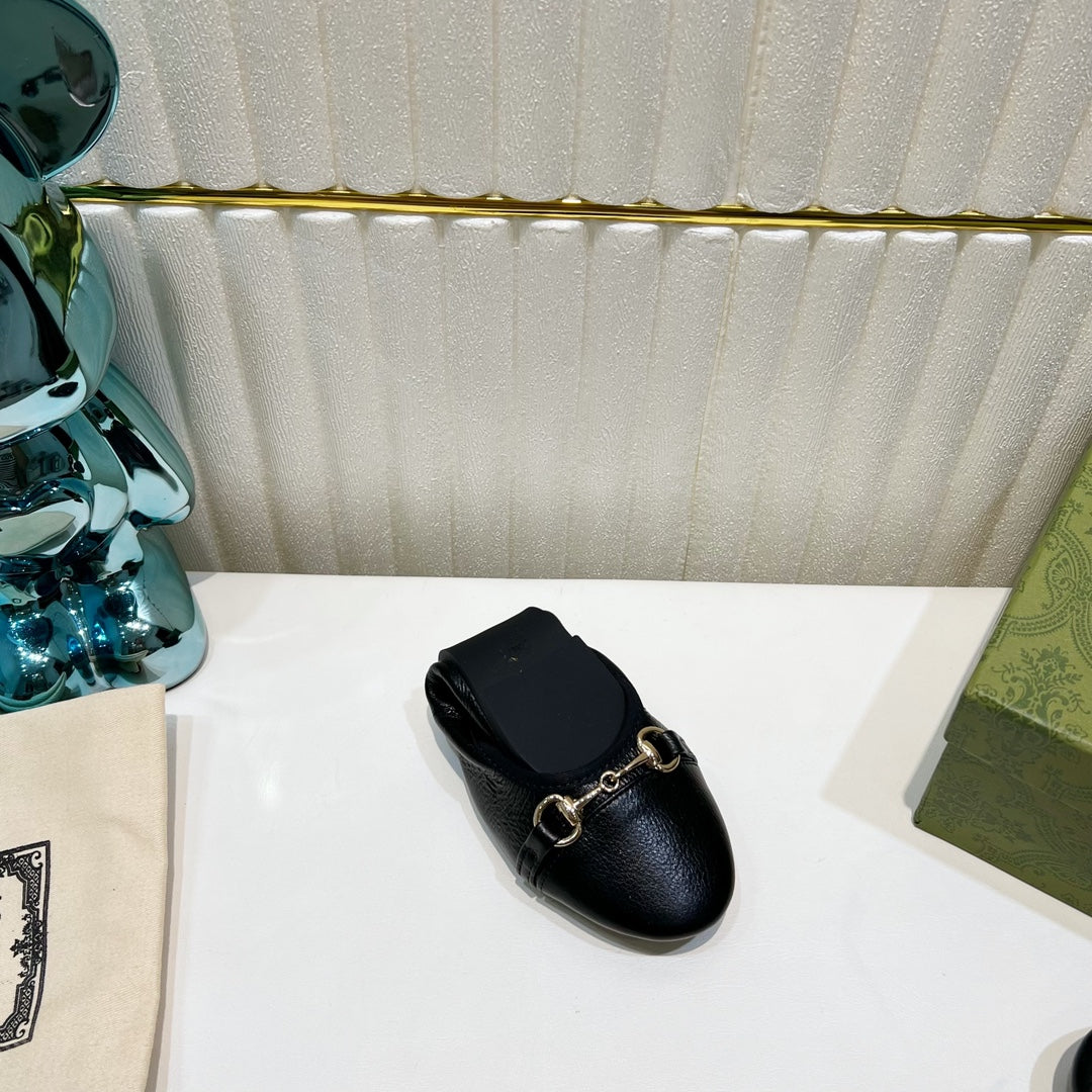 GUCCI BALLET SUPER SLIM BUCKLE BLACK LAMBSKIN