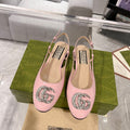 GUCCI CRYSTALS SLINGBACK BALLET LIGHT PINK CALFSKIN