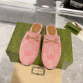 GUCCI & ADIDAS MULE HORSEBIT BUCKLE LIGHT PINK CANVAS