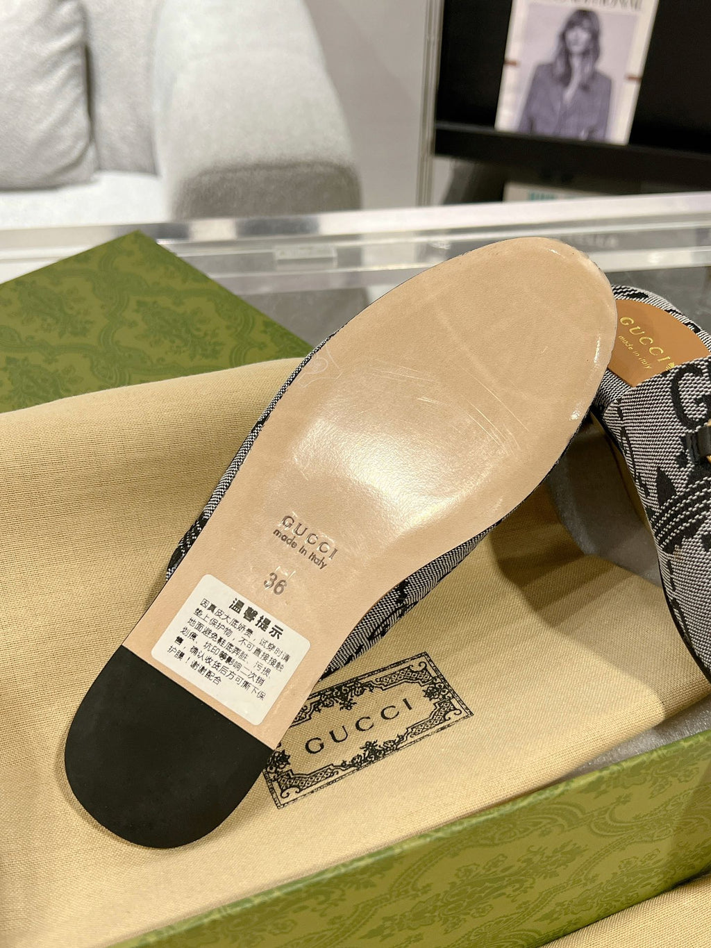 GUCCI & ADIDAS MULE HORSEBIT BUCKLE LIGHT GRAY CANVAS