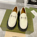 GUCCI LOAFER WITH HORSEBIT WHITE CALFSKIN