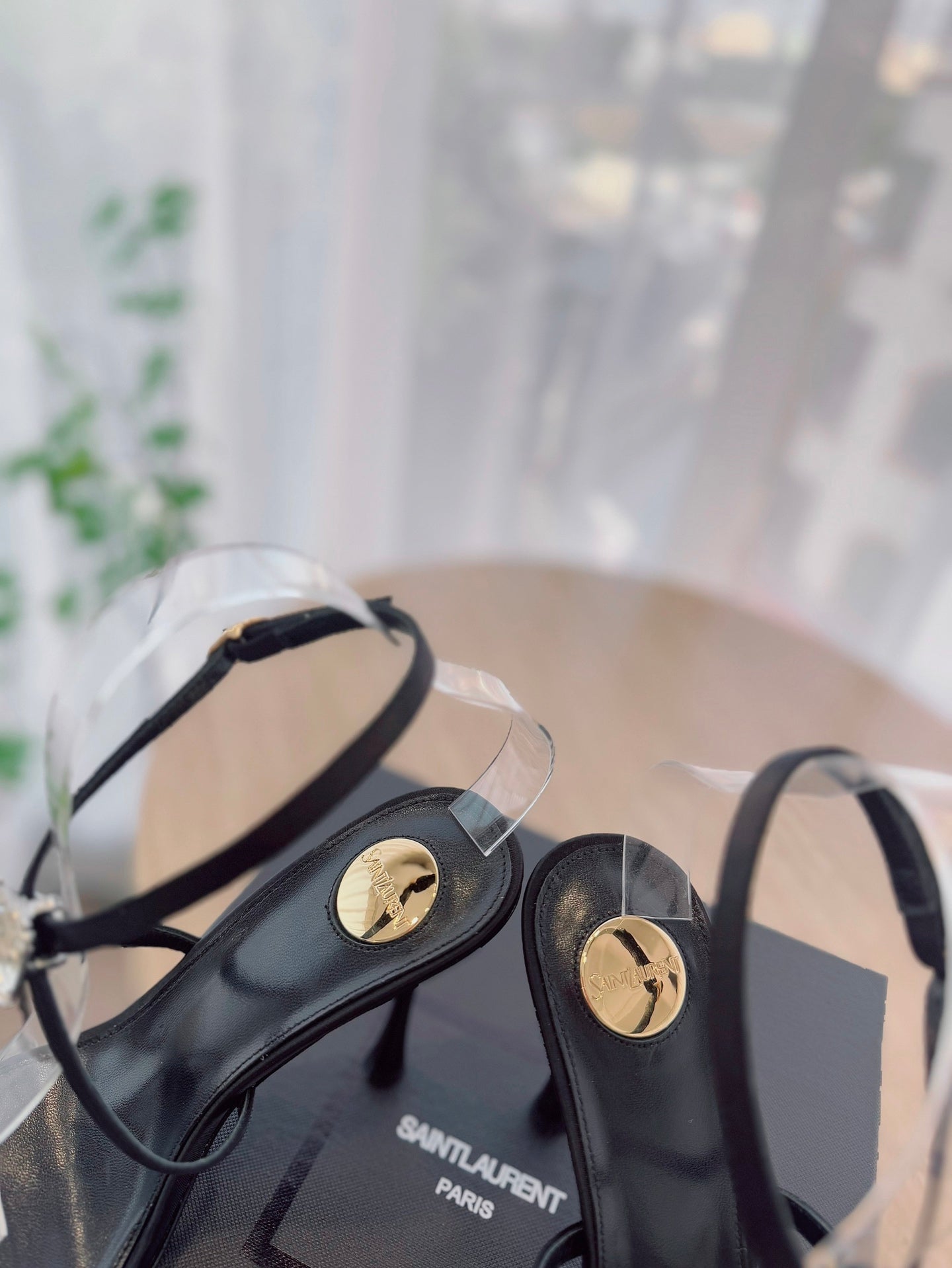 LOUIS VUITTON HIGH HEEL SANDAL 10 CM IN BLACK SATIN CREPE AND CRYSTAL