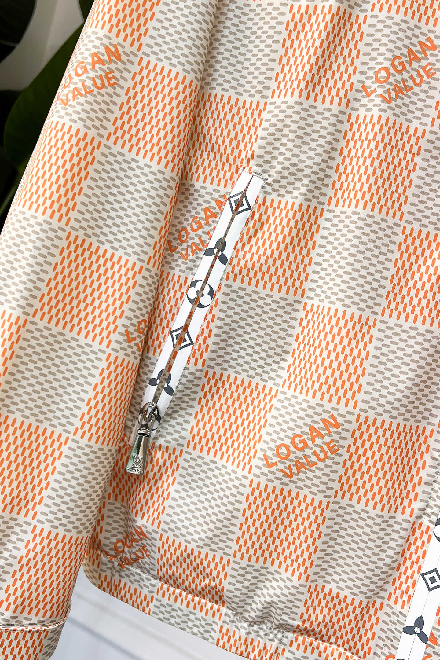 LOUIS VUITTON LV ORANGE AND GRAY DAMIER JACKET 239117