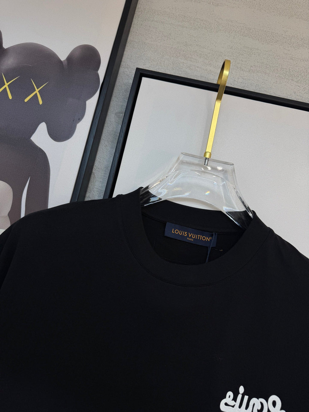 LOUIS VUITTON LV T-SHIRT IN BLACK COTTON FABRIC 238921