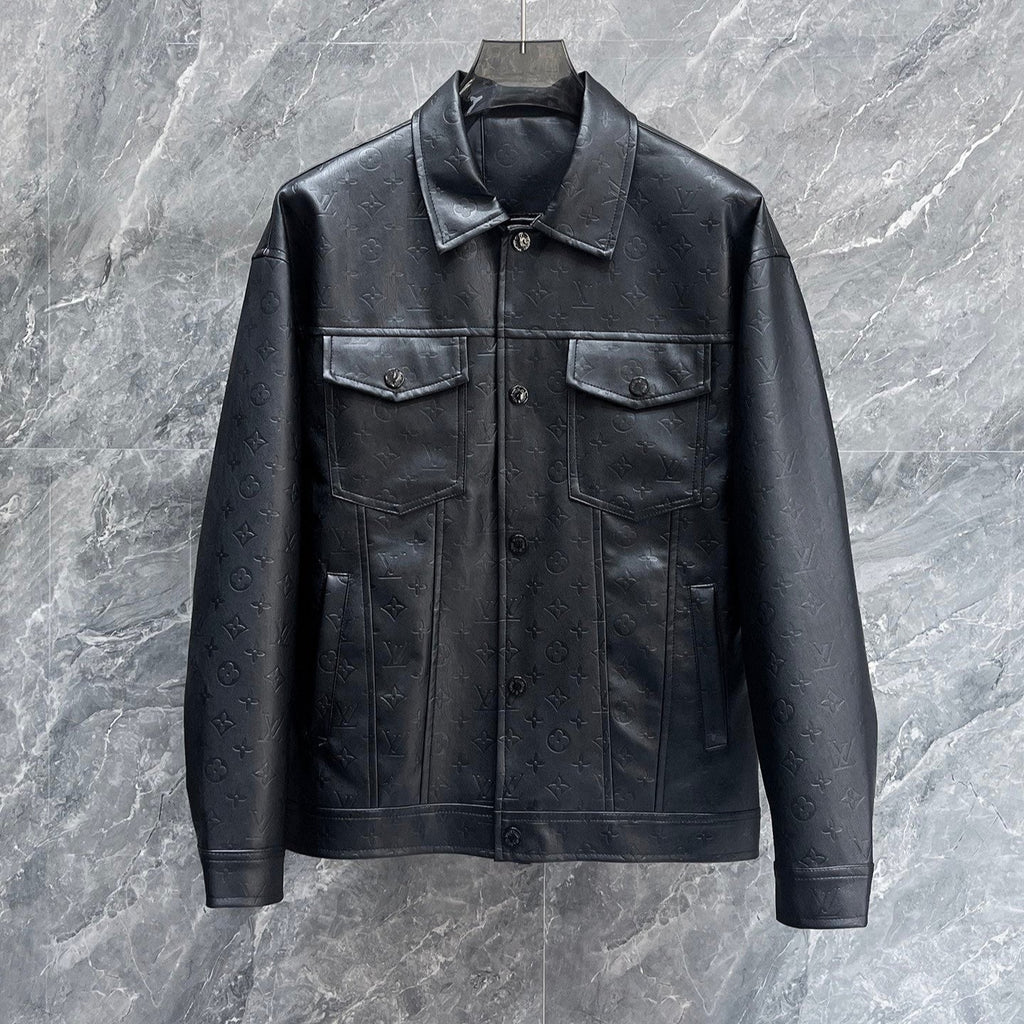 LOUIS VUITTON LV BLACK CALFSKIN JACKET 239566