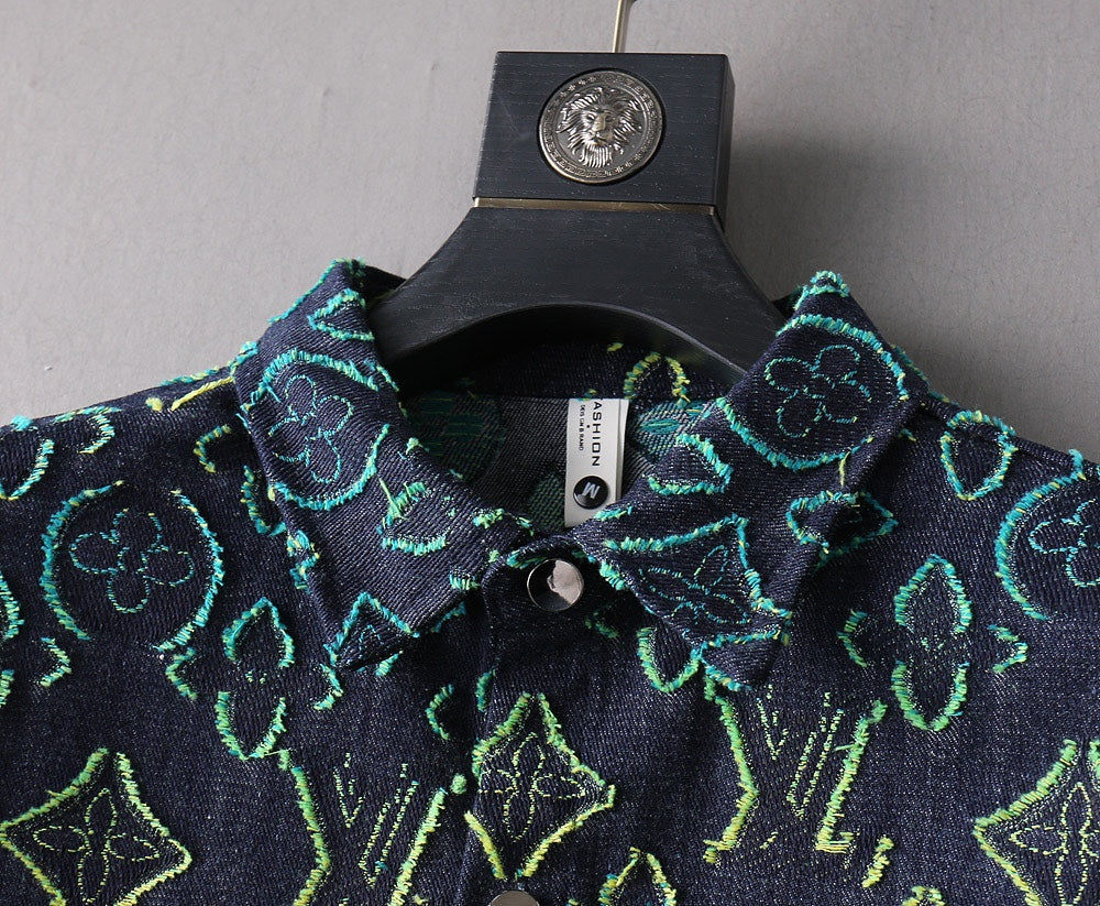 LOUIS VUITTON LV SHIRT IN NAVY BLUE MONOGRAM DENIM 239035