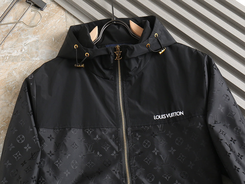 LOUIS VUITTON LV BLACK HOODED JACKET 239167