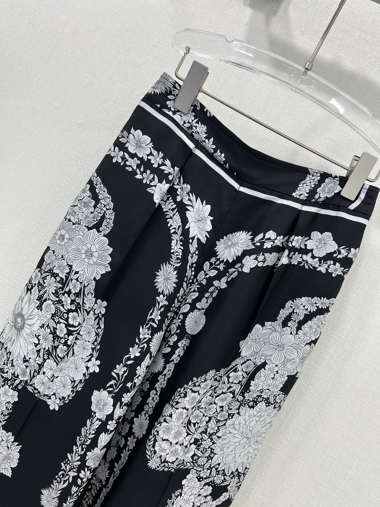 HERMES PRINTED SILK WIDE-LEG PANTS 269259