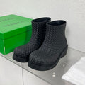 BOTTEGA VENETA FIREMAN BOOTS IN BLACK RUBBER WITH ICONIC INTRECCIO MOTIF