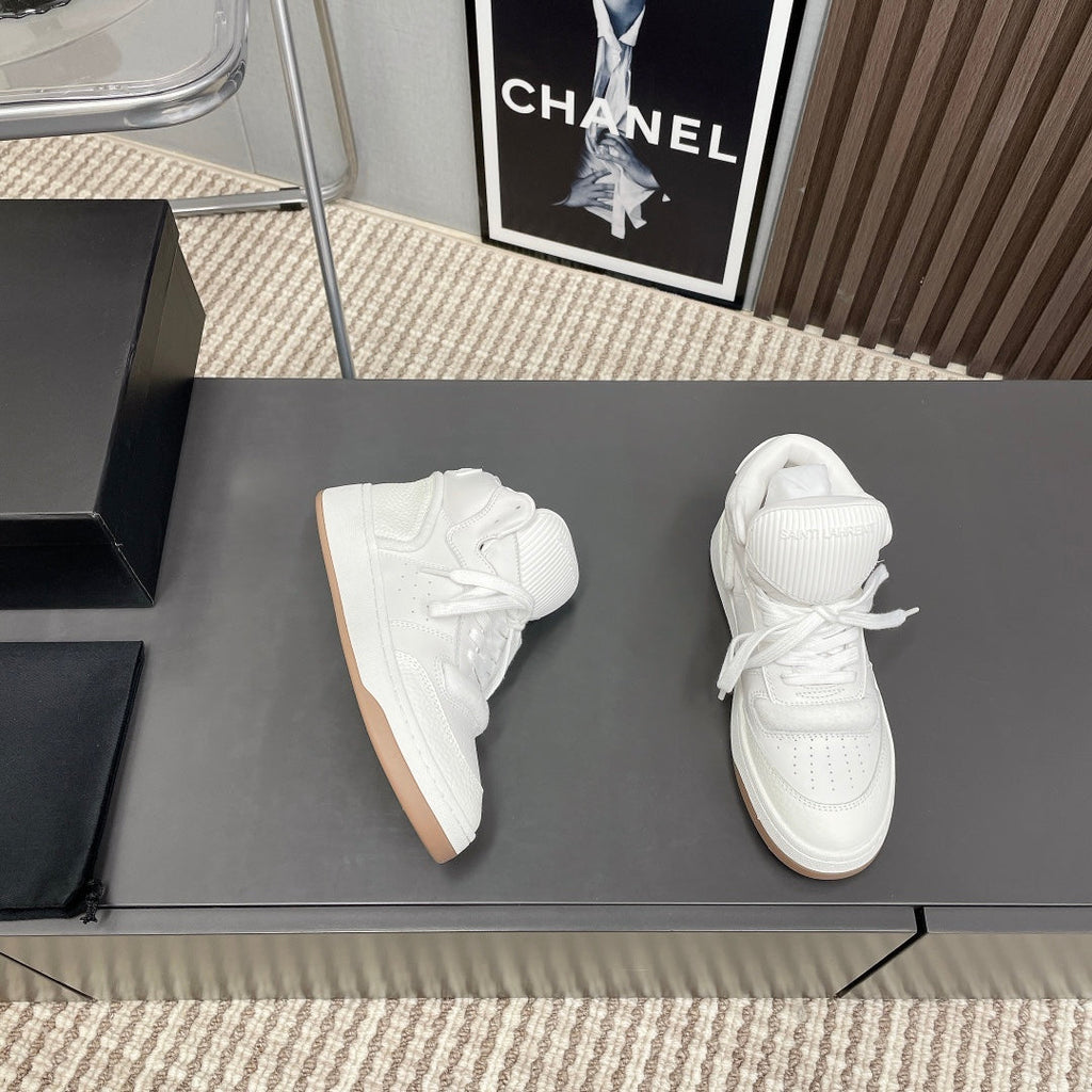 LOUIS VUITTON HIGH-TOP SNEAKERS IN WHITE CALFSKIN