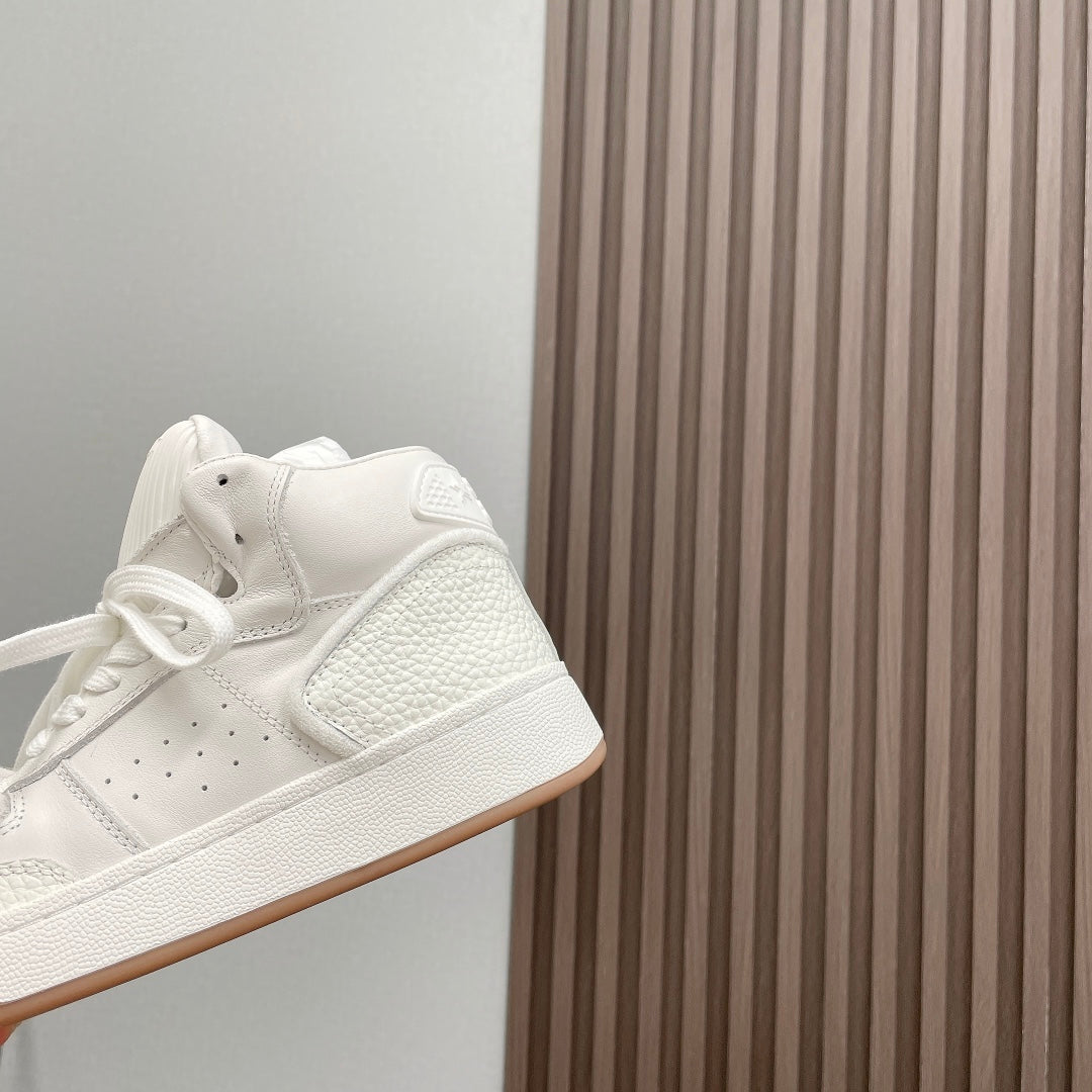 LOUIS VUITTON HIGH-TOP SNEAKERS IN WHITE CALFSKIN