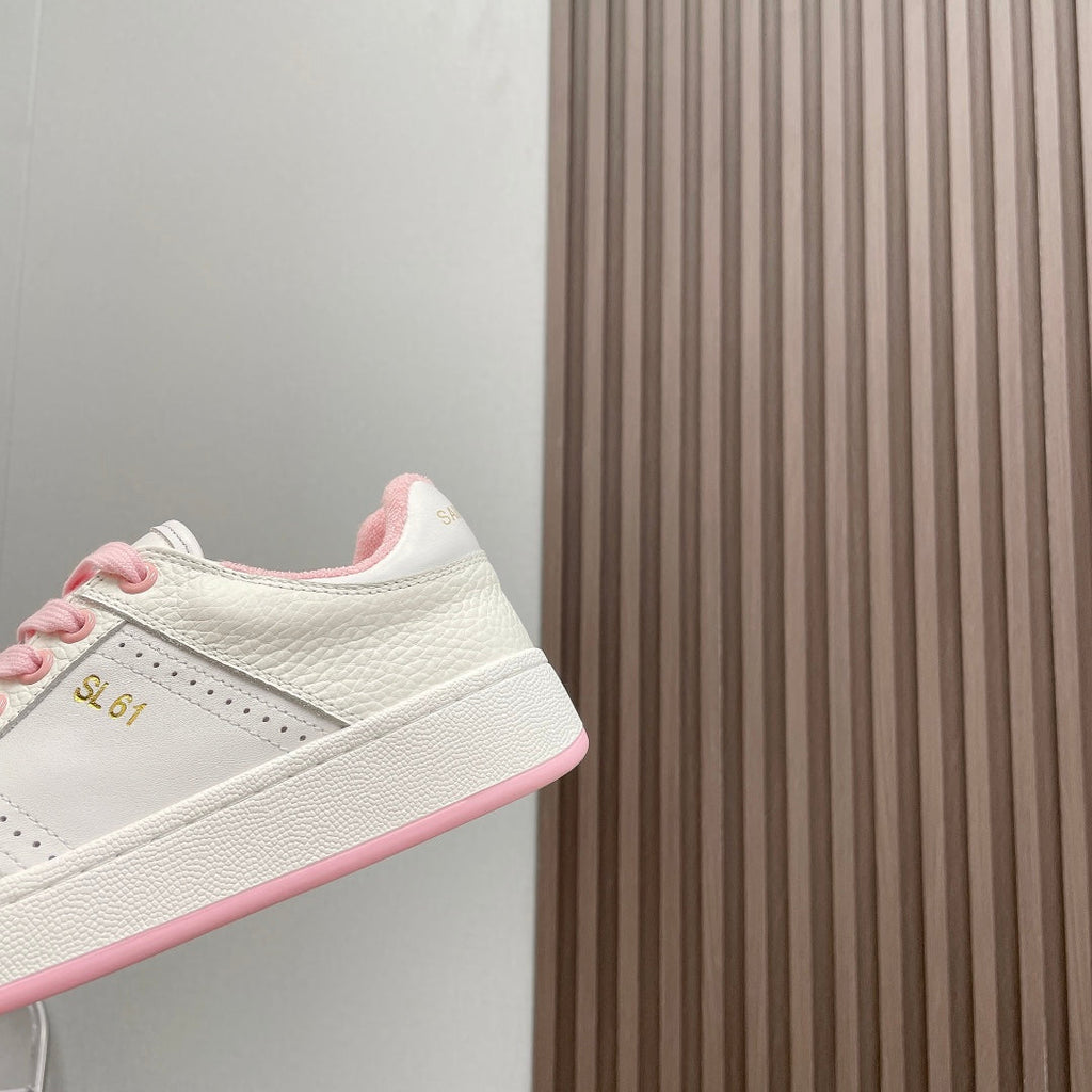 LOUIS VUITTON SL/61 SNEAKERS IN WHITE MIX LIGHT PINK CALFSKIN