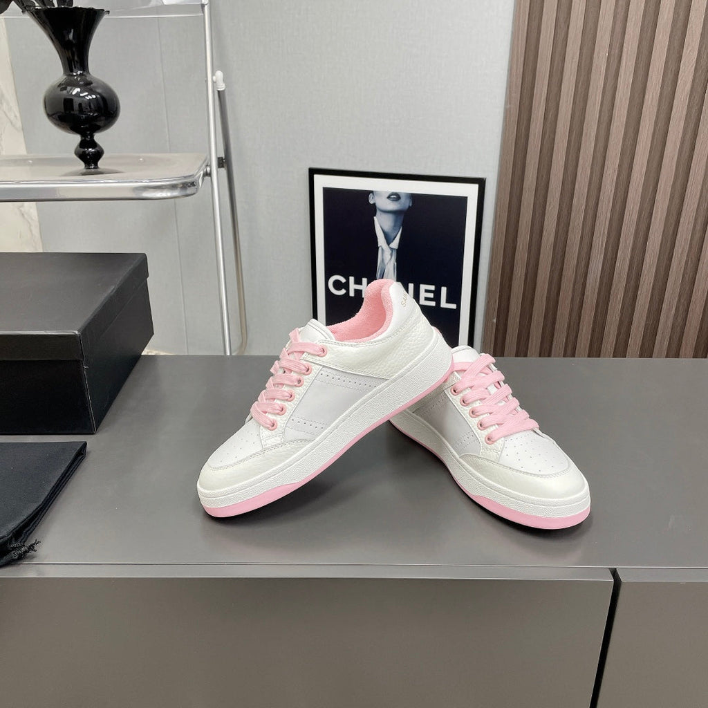 LOUIS VUITTON SL/61 SNEAKERS IN WHITE MIX LIGHT PINK CALFSKIN