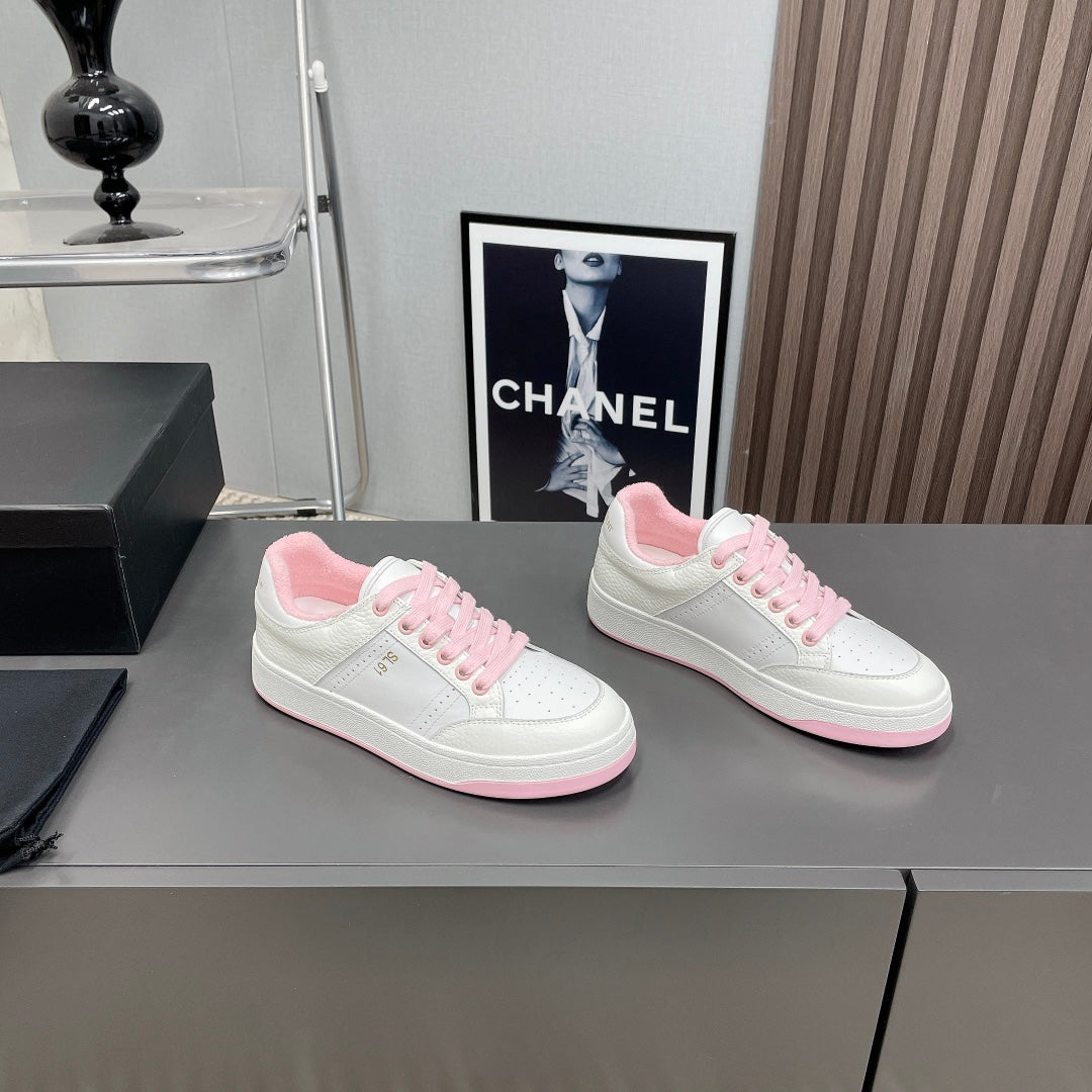 LOUIS VUITTON SL/61 SNEAKERS IN WHITE MIX LIGHT PINK CALFSKIN