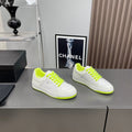 LOUIS VUITTON SL/61 SNEAKERS IN WHITE MIX NEON YELLOW CALFSKIN
