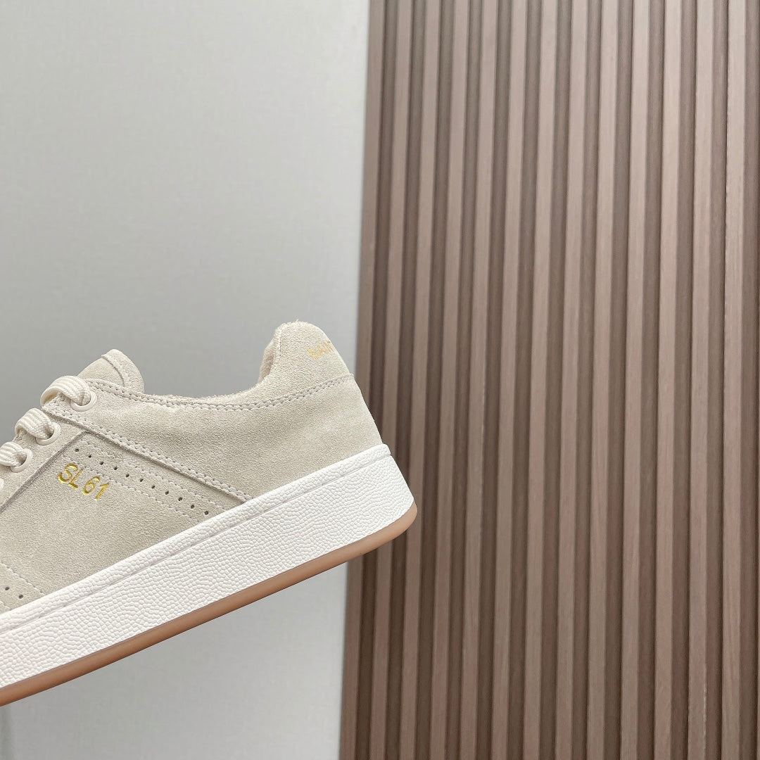 LOUIS VUITTON SL/61 SNEAKERS IN PALE GRAY SUEDE