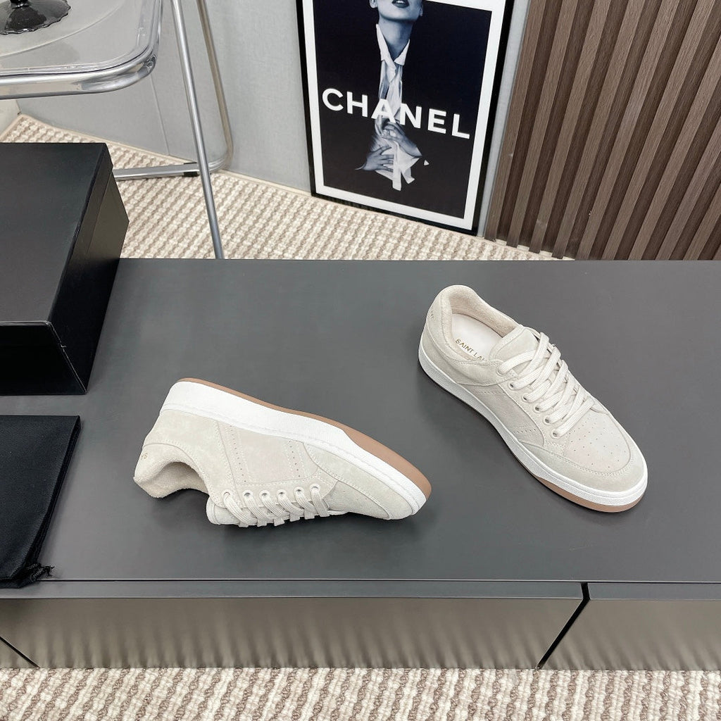 LOUIS VUITTON SL/61 SNEAKERS IN PALE GRAY SUEDE