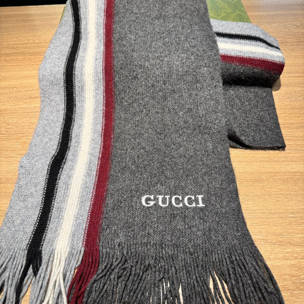 GUCCI SCARF 180 CM COLORFUL KNIT WOOL 401255