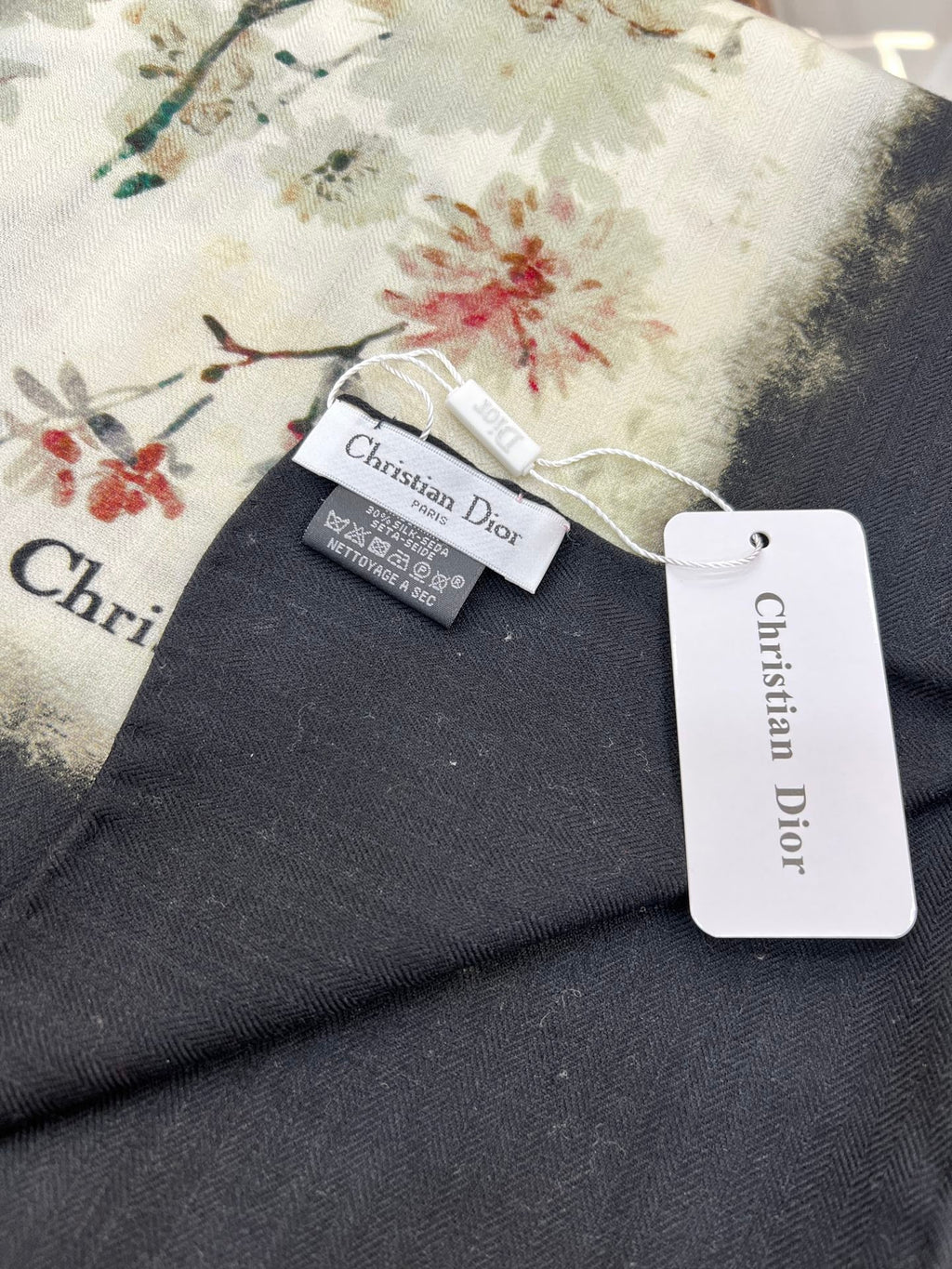 DIOR SCARF 140 CM IN WOOL MIX SILK FABRIC 708384