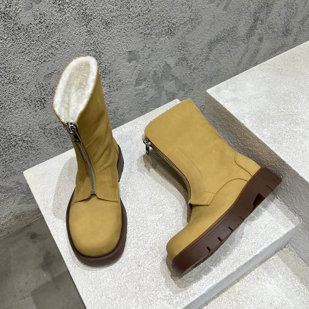BOTTEGA VENETA BOTTINE HADDOCK BOOTS IN CITRINE YELLOW SUEDE