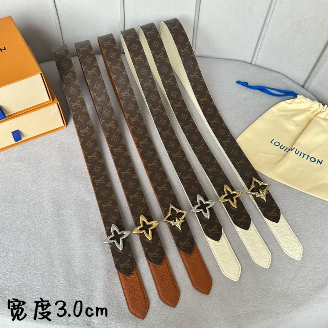 LOUIS VUITTON LV  MINI FLOWERGRAM 30MM REVERSIBLE BELT IN BRONZE BROWN EMBOSSED CALFSKIN SILVER HARDWARE