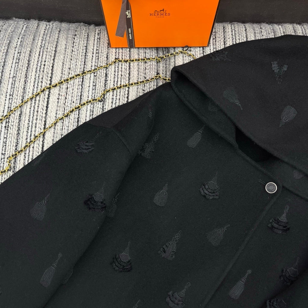 HERMES 25S REVERSIBLE SHORT CASERE HOODED COAT 013