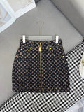 LOUIS VUITTON LV NEW STYLE DENIM SKIRT WITH FRONT CENTER ZIPPER 269062