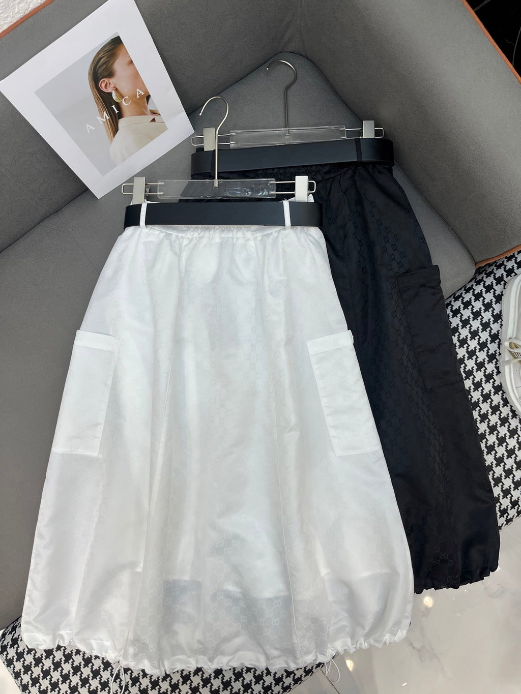 GUCCI NEW STYLE DRESS JACQUARD DOUBLE G HAS A BELT 266712