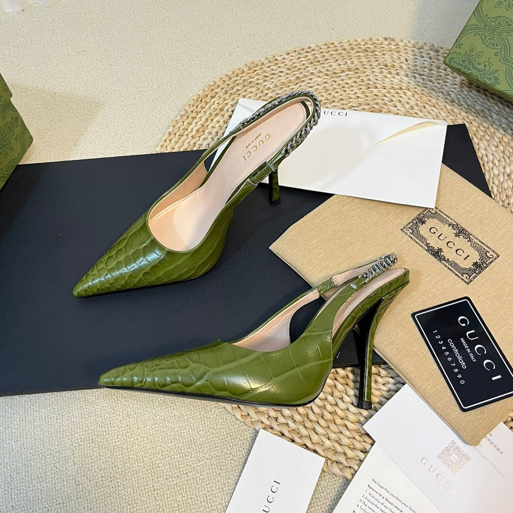 GUCCI Women's High Heels Green Juniper