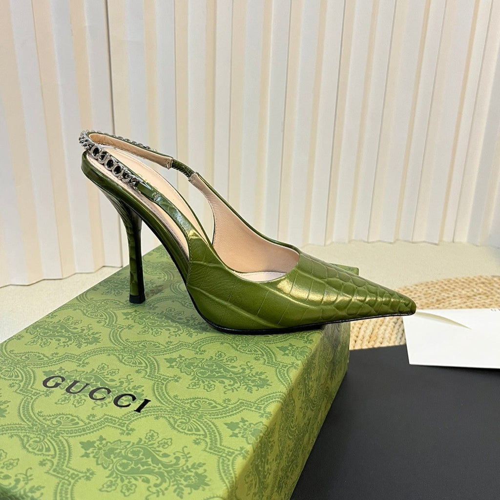 GUCCI Women's High Heels Green Juniper